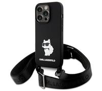 KARL LAGERFELD KLHCP15XSCBSCNK Funda para iPhone 15 Pro Max 6.7" Hardcase Negro Crossbody Silicone Choupette