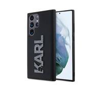 Karl Lagerfeld KLHCS24L3DMBKCK Funda de goma 3D con logotipo y purpurina, negra - Galaxy S24 Ultra