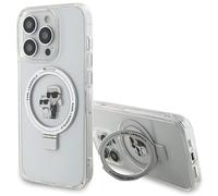 Karl Lagerfeld KLHMP14XHMRSKCH Funda para iPhone 14 Pro Max 6,7" Blanco Hardcase Anillo Soporte Karl & Choupettte