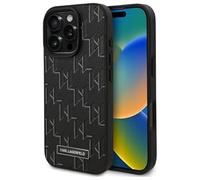 Karl Lagerfeld KLHMP15LPKHPORPK - Carcasa rígida para iPhone 15 Pro de 6,1 Pulgadas, diseño de Monograma, Color Negro
