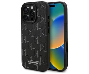Karl Lagerfeld KLHMP15LPKHPORPK - Carcasa rígida para iPhone 15 Pro de 6,1 Pulgadas, diseño de Monograma, Color Negro