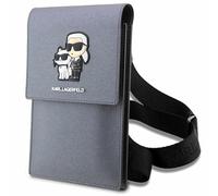 KARL LAGERFELD Bolsa de transporte Saffiano Karl & Choupette KLWBSAKCPMG Plata 1 unidad