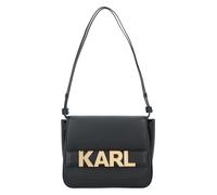 Karl Lagerfeld Letters Bolsa de hombro Piel natural 24 cm negro