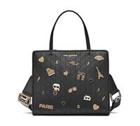 KARL LAGERFELD Maybelle Choupette Satchel, Negro/Oro, Medium