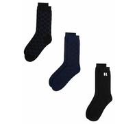 Karl Lagerfeld Men K/Monogram Logo Sock (3 Pack) Black Monogram/Blue 39-42