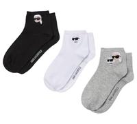 Karl Lagerfeld Mujer Ikon Short Socks (3 Pack) Black/White/Grey 35-38