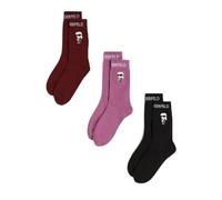 Karl Lagerfeld Mujer K/Ikon Sock (3 Pack)K Wine/Pink/Black 35-38