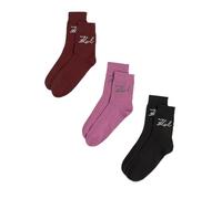 Karl Lagerfeld Mujer K/Signature Logo Sock (3 Pack) Wine/Pink/Black 35-38