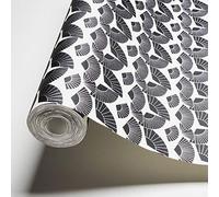 Karl Lagerfeld Papel Pintado Geométrico Fan A.S. Création Papel pintado tejido no tejido 10.05 m x 0.53 m Metálico Negro Blanco Fabricado en Alemania 378473 37847-3
