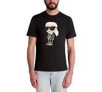 Karl Lagerfeld Paris Camiseta de manga corta con cuello redondo para hombre con diseño gráfico, Negro -, Large