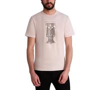 Karl Lagerfeld Paris Camiseta de Manga Corta con Cuello Redondo para Hombre con diseño gráfico, Rosado, X-Large