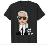 Karl-Lagerfeld Paris - Camiseta de manga corta unisex con cuello redondo para hombre, 100% algodón, Negro, M