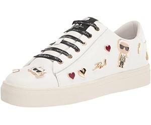 Karl Lagerfeld Paris Cate Shoes - Sneakers for Women with Iconic KLP Pins, Bright White Multi, 8.5