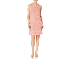 Karl Lagerfeld Paris Womens Tweed Shift with Pockets Casual Dress, Clementine, 8 US
