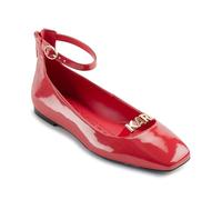 Karl Lagerfeld Paris Zyvia Ankle Strap Flat, Sandalia Mujer, Rojo clásico, 40 EU