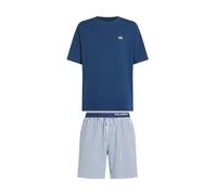 Karl Lagerfeld Pijama corto 'Ikon' azul oscuro / blanco L azul oscuro / blanco