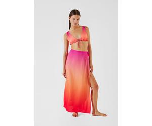 Karl Lagerfeld Printed Tie Maxi Pareo Ombre Hibiscus-carmelia Talla: L | Faldas Maxi Outlet | Mujer