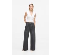 KARL LAGERFELD JEANS Mujer Mid Rise Relaxed Denim Negro lavado minimalista 2632
