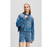 Karl Lagerfeld Relaxed Fringed Denim Jkt Stone Washed Mid Blue Talla: S | Chaquetas Vaqueras Outlet | Mujer | Azul