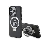 Karl Lagerfeld Ring Stand Karl & Choupette MagSafe Case, Negro - iPhone 15 Pro