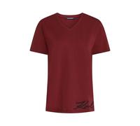 Karl Lagerfeld Signature Edge V-neck T-shirt Tawny Port Talla: M | Camisetas de Seda Outlet | Mujer | Marrón