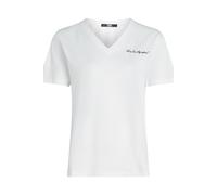 Karl Lagerfeld Signature V-neck T-shirt White Talla: XS | Camisetas de Seda Outlet | Mujer | Blanco