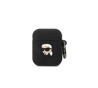 Karl Lagerfeld Silicone NFT Karl Head 3D Carcasa AirPods 1/2 Gen, Negro