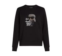 Karl Lagerfeld Sudadera 'Ikon Karl & Choupette' beige / negro / plata / blanco L beige / negro / plata / blanco
