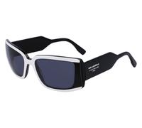 KARL LAGERFELD Unisex Adult Sunglasses KL6106S - Black/White with Solid Grey Lens
