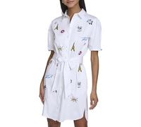 Karl Lagerfeld Vestido Elegante y Moderno para Mujer, Blanco/Blithe Bl Multi, Large