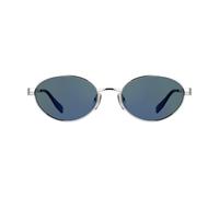 KARL LAGERFELD Women's Sunglasses KL366S - Silver with Solid Blue Mirror Lens