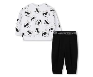 KARL LAGERFELD Z30656 Ensemble pour fille, Blanc/Noir