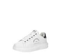 KARL LAGERFELD Zapatillas Deportivas Kapri Maison Color Blanco con Talonera en Plata Envejecida (Blanco, Sistema Tallas Calzado EU, Adulto, Mujer, Números, Mediano, 39)