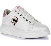 KARL LAGERFELD Zapatillas Kapri Casual para mujer, color blanco, blanco, rosa, 35 EU