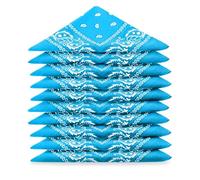 Karl Loven EL BANDANA - Lote de bandanas 100% Algodon de primera calidad Paisley Panuelo Cabeza Cuello Bufanda - Juego de 5 Azul Turquesa