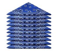 Karl Loven EL BANDANA - Lote de bandanas 100% Algodon de primera calidad Paisley Panuelo Cabeza Cuello Bufanda - Juego de 5 Azul Real (Modello Mandala)