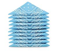 Karl Loven EL BANDANA - Lote de bandanas 100% Algodon de primera calidad Paisley Panuelo Cabeza Cuello Bufanda - Juego de 5 Azul Cielo