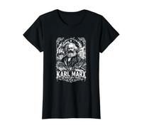 Karl Marx El Mundo Debe Cambiar los Trabajadores unirse Camiseta gráfica económica, Mujer, Negro, S