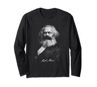 Karl Marx Retrato Socialismo Teoría Política Icono Manga Larga