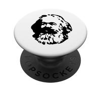 Karl Marx Silueta Minimalista Comunismo Socialismo PopSockets PopGrip Adhesivo