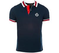 Karl´s People Polo de manga corta para hombres 100% algodón de Carisma • Polo para hombre con bordado • Cómoda camisa de ajuste regular para la oficina y el ocio K-129, azul marino, XL