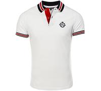 Karl´s People Polo de manga corta para hombres 100% algodón de Carisma • Polo para hombre con bordado • Cómoda camisa de ajuste regular para la oficina y el ocio K-129, Blanco, XL