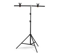 Karlak 1 * 2m / 3.2 * 6.5ft T-Shape Backdrop Stand Kit de Soporte de Fondo Material de aleación de Aluminio Heavy Duty Portable Altura Ajustable para Estudio de Video fotográfico con Clip de Resorte