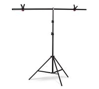 Karlak 1.5 * 2m / 4.9 * 6.5ft T-Shape Backdrop Stand Kit de Soporte de Fondo Material de aleación de Aluminio Heavy Duty Portable Altura Ajustable para Estudio de Video fotográfico con Clip de