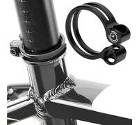 Karlak Abrazadera Ligera de Aluminio para Asiento de Bicicleta con Tuerca Tornillo para Bicicletas Montaña y Carretera, 3 Colores, 31,8mm/34,9mm, Fácil Instalar (#1)