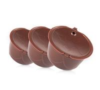 Karlak Cápsulas de café Reutilizables 3PCS Cápsulas de café Recargables compatibles con filtros de café Recargables Dolce Gusto con Cepillo de Regalo para Amantes del Cofre
