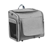 Karlak Cesta para Bicicleta para Perros, Portabicicletas Mascotas, Portabicicletas, Soporte Manillar Expandible, Cesta Frontal de Carcasa Suave de Gran Capacidad con 4 P (Gris)