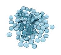 Karlak Cuentas de Vidrio Planas, Gemas Decorativas para Manualidades y Relleno de Jarrones, 120 Piedras Acuario Multiusos (Vidrio Azul Cielo)