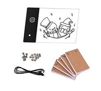 Karlak Flipbook Kit de libro abatible con mini luz LED, diseño de agujero de almohadilla de 3 niveles, caja de luz de control de brillo, 300 hojas, papel de animación, tornillos Bg para niños,