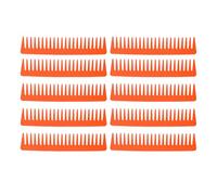 Karlak Juego de 10 Peines de Dientes Anchos, Herramienta Ergonómica para Desenredar el Cabello para Uso en Viajes, Reduce la Rotura, Hecha Paja Trigo (Naranja)